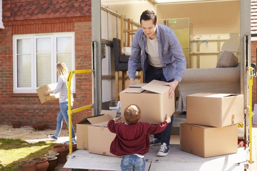 A neatly organised moving day setup for Camdentown packing services