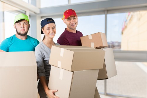 Local removals team handling a move in Camdentown streets