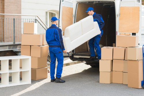 Sustainable removals with reusable items, recycling streams, and efficient van logistics