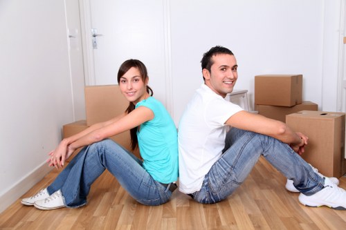 Moving van beside a Camdentown residential property